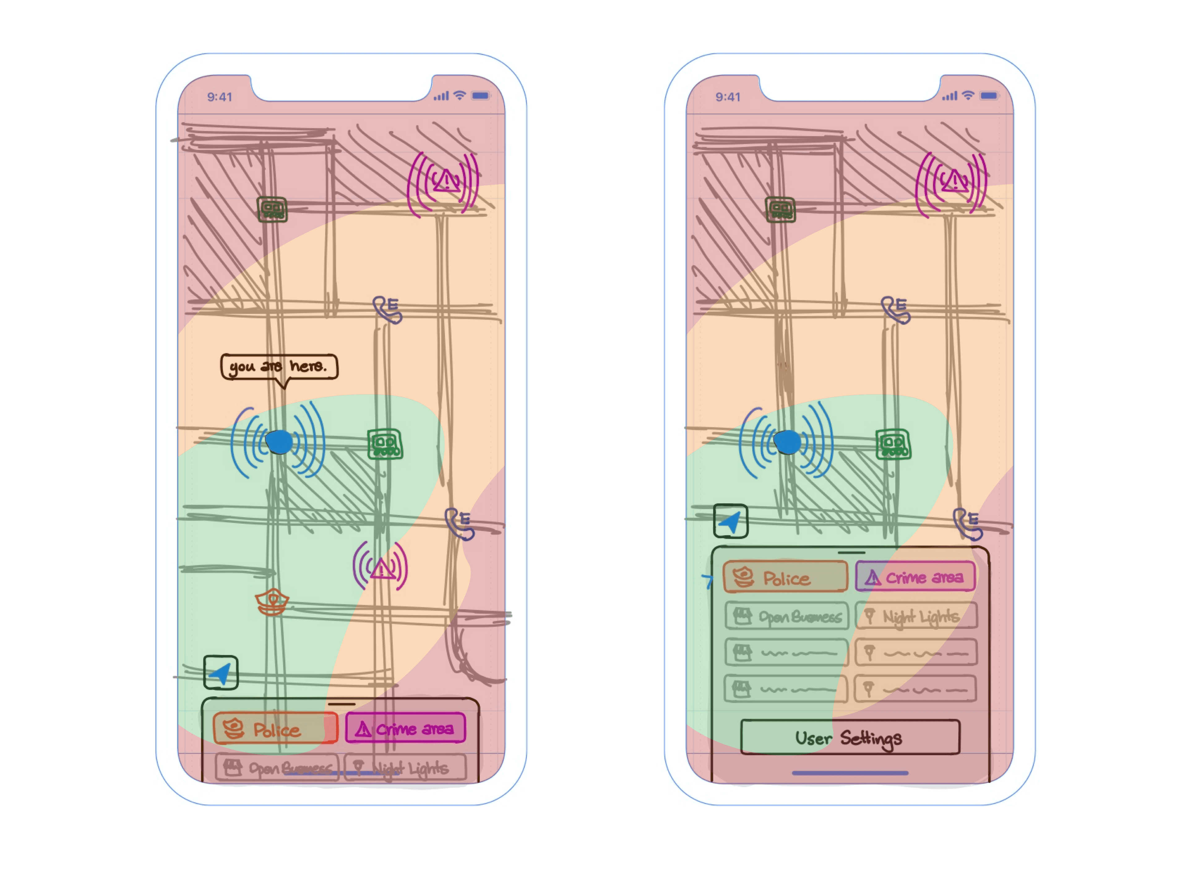 The heat map of the thumb usage on mobile devices