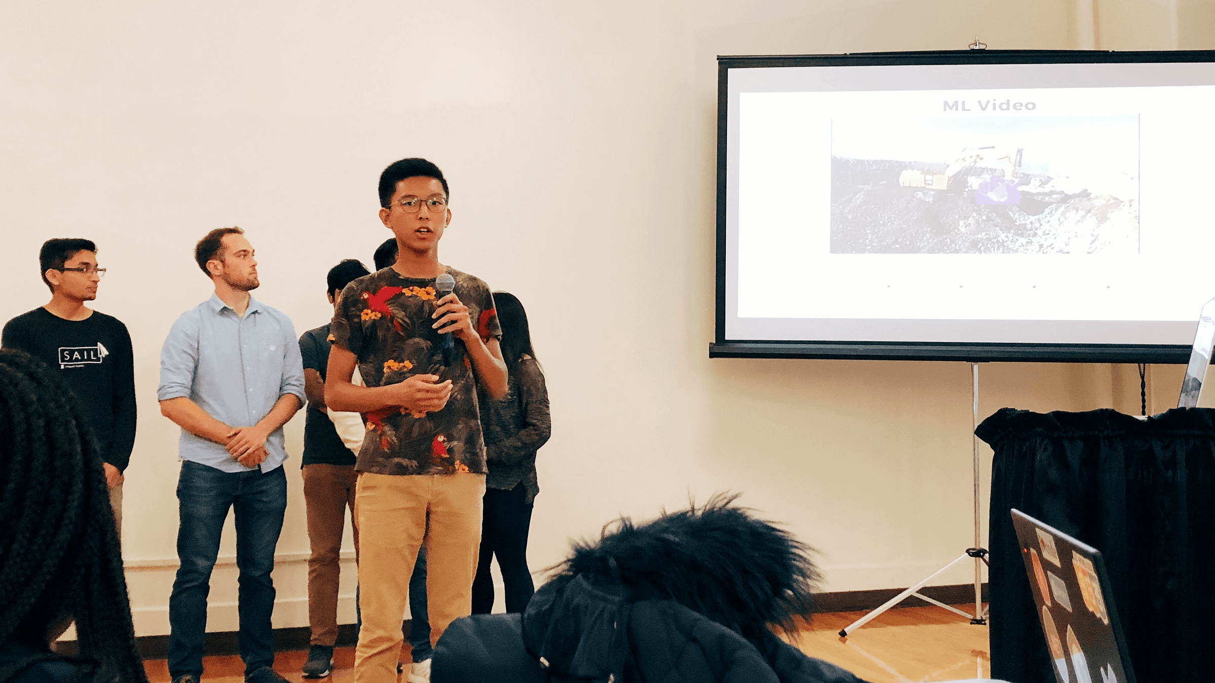 Presenting at the final showcase